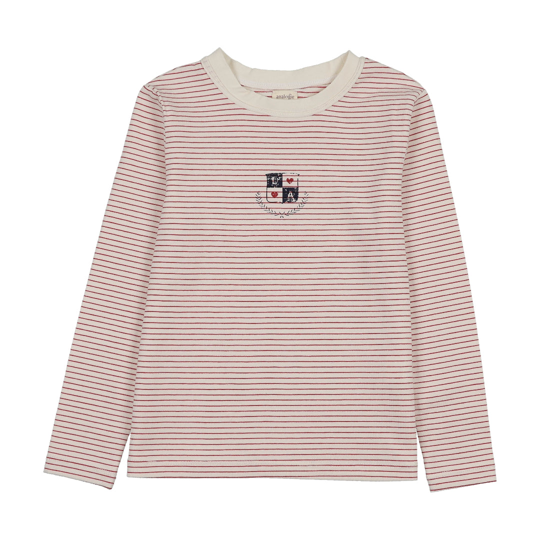 Red Stripe Denim City LS Tee