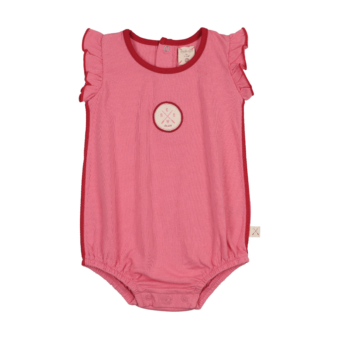 Fresh Pink Boating Crew Girls Romper