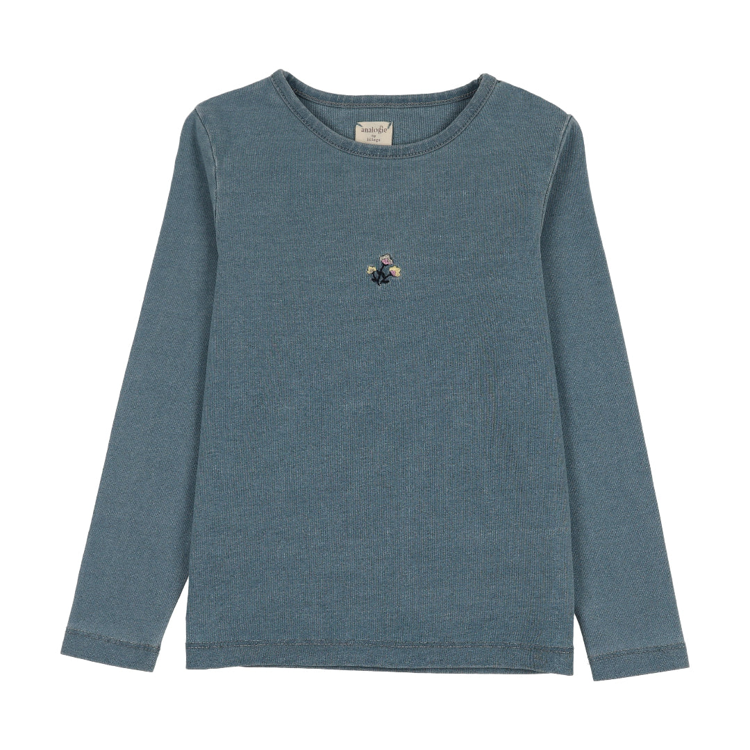 Blue Dainty Denim Girls LS Tee