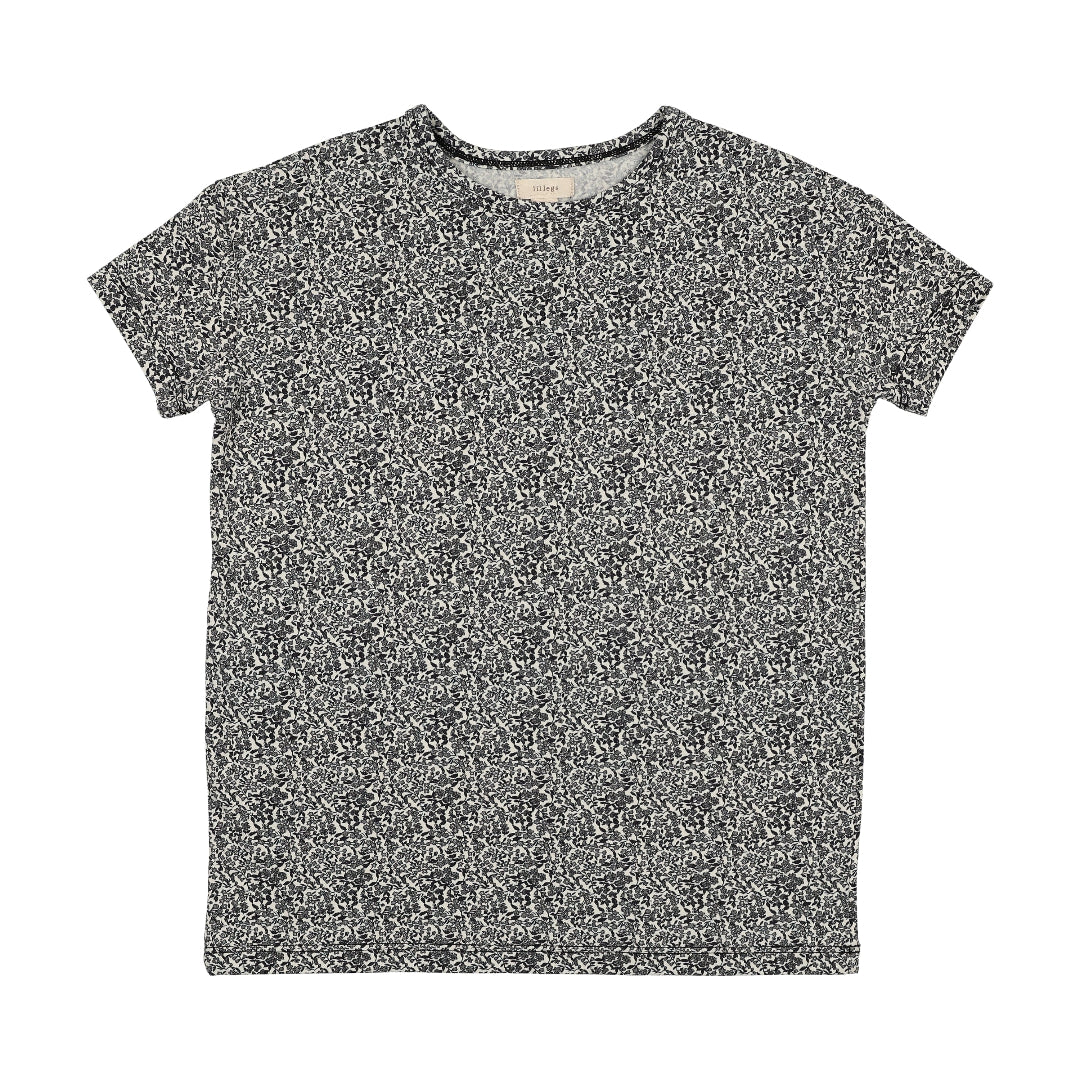 Black Mini Floral Classic Print SS Tee