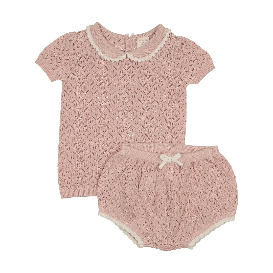 Bud Pink Girls Knit Set