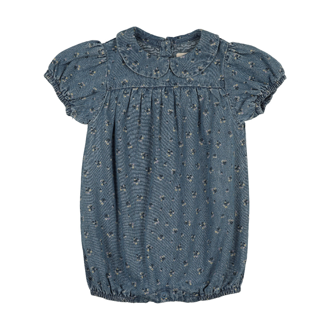 Blue Wash Dainty Denim Girls Romper