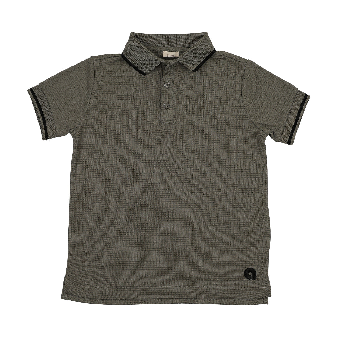 Olive Green Textured Sports S/S Polo