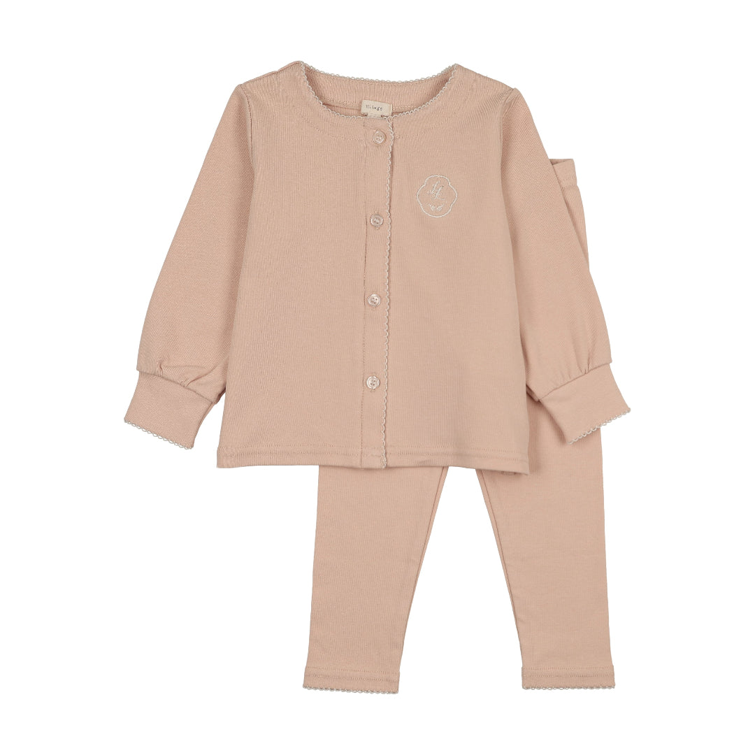 Dusty Pink Girls Shabbos Lounge Set