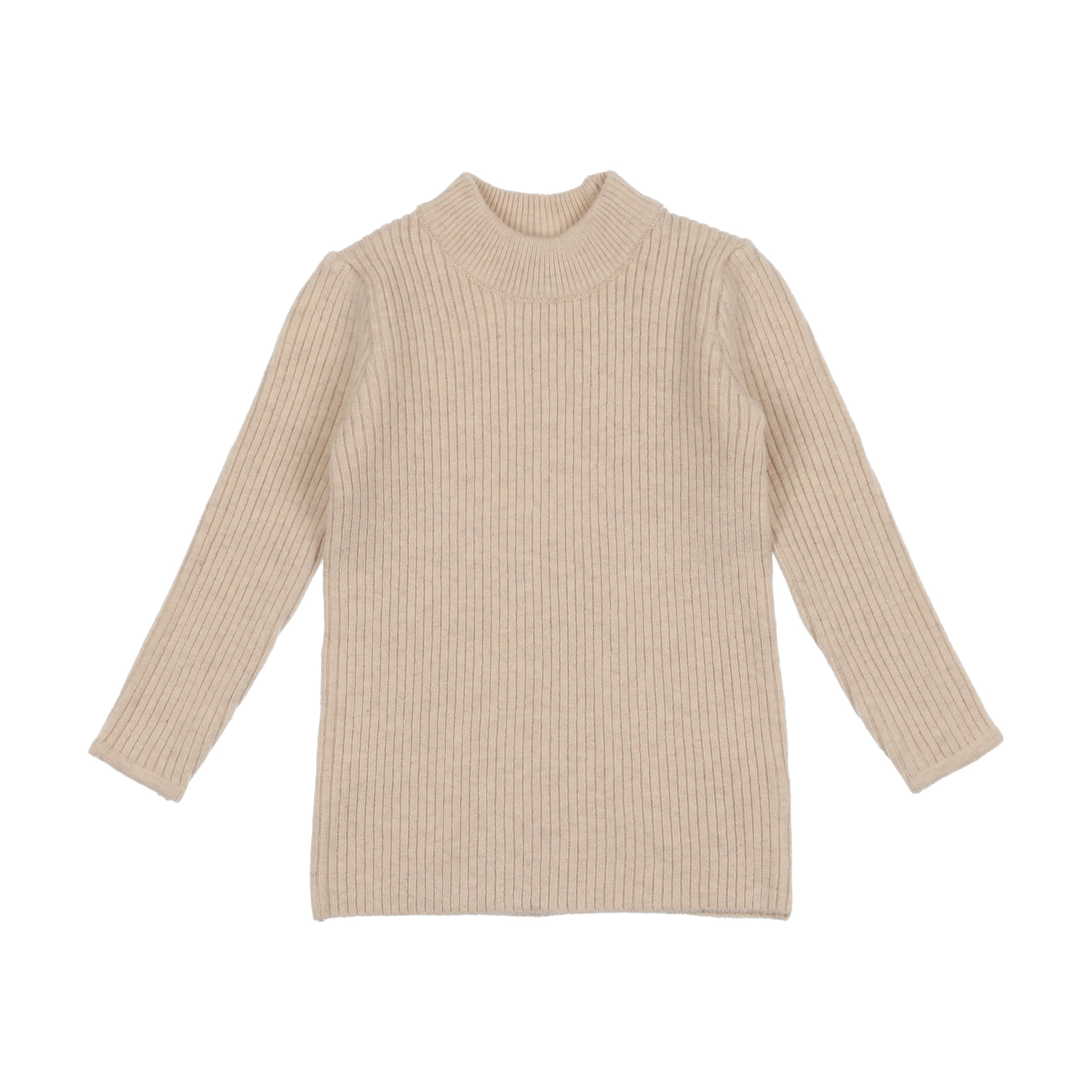 Ecru Basic Knit Mockneck