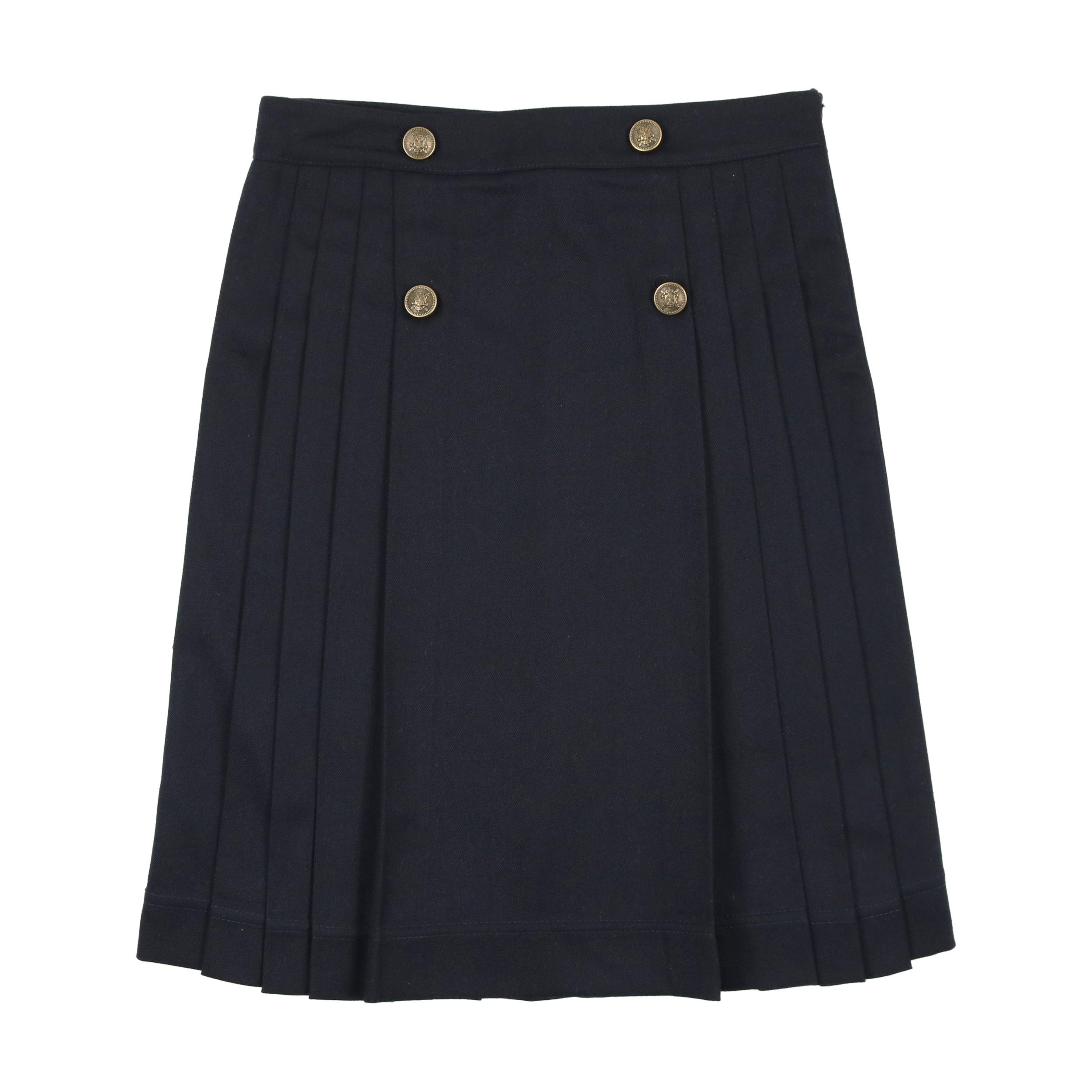 Navy Pleated Skirt