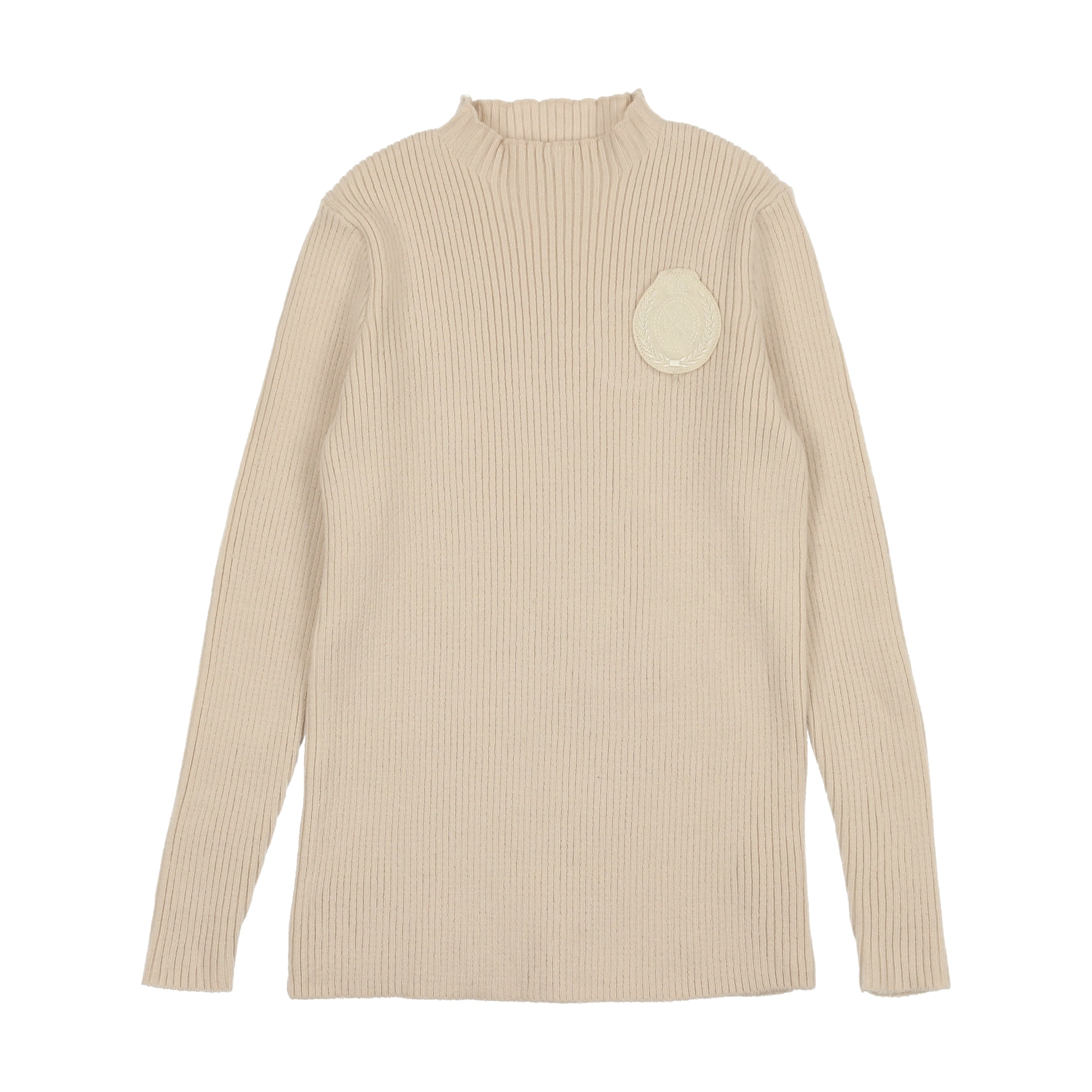 Natural Crest Knit Funnel Neck Sweater