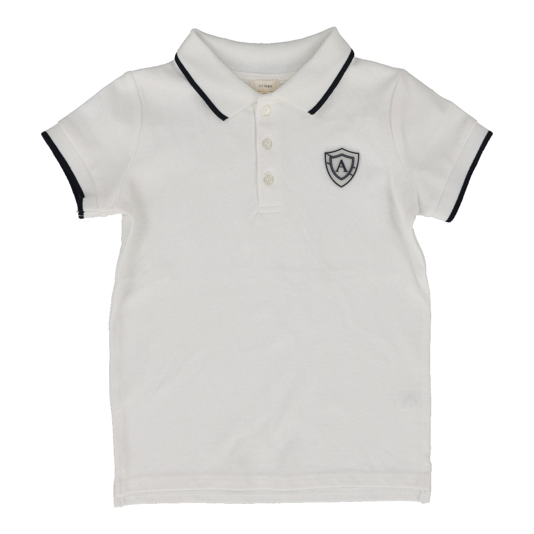 White Logo Polo
