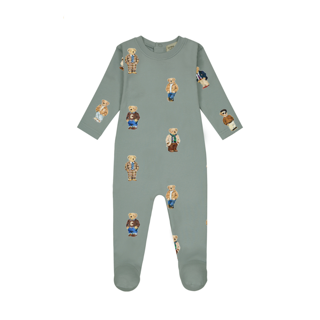 Jade Teddy Pattern Lounge Footie