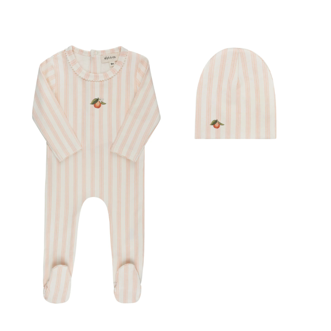 Peach Fruit Collection Footie + Beanie