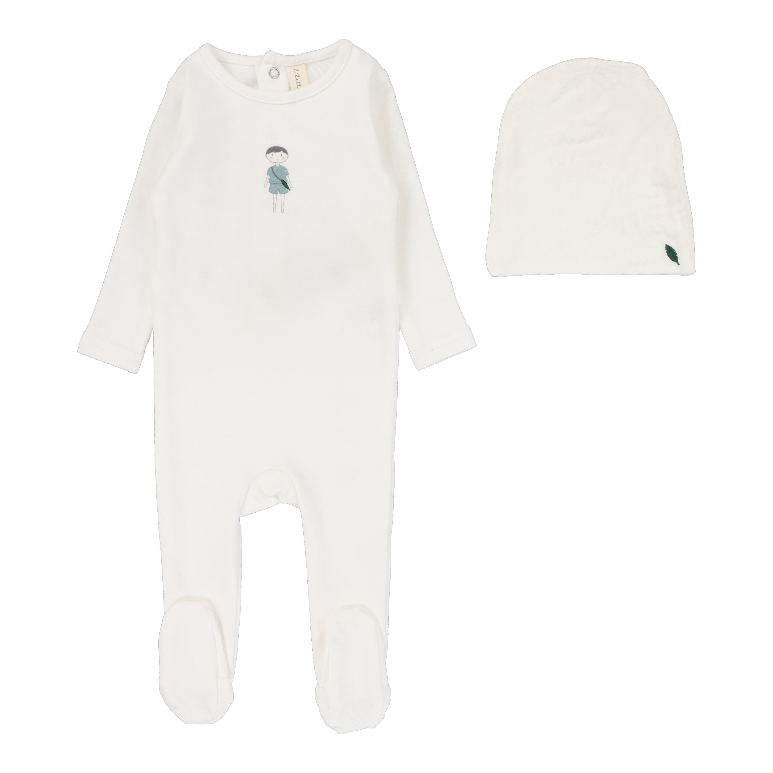 Winter White Boy Doll Footie Set