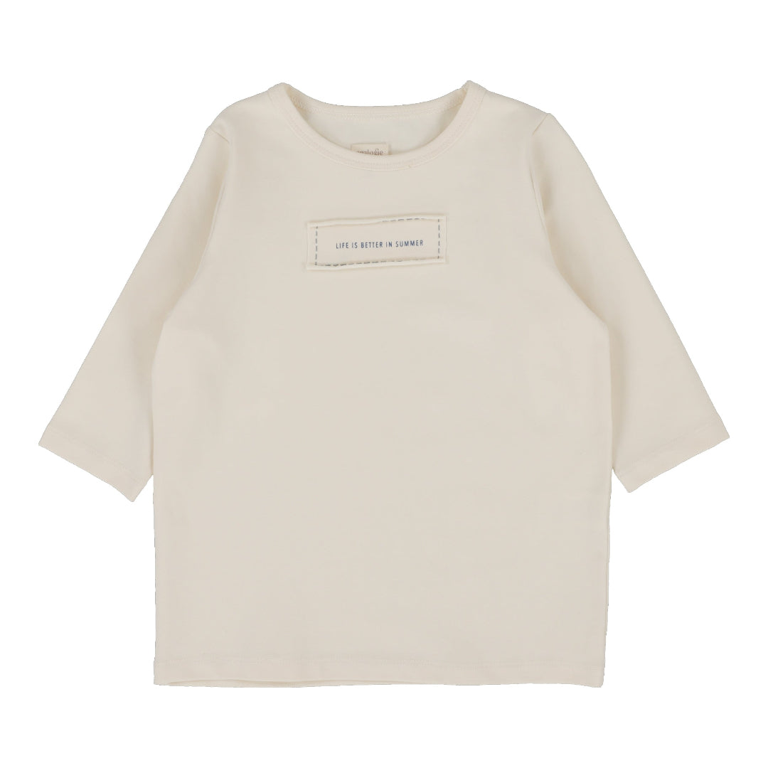 Natural Girls Three Quarter Sleeve Patch Tee