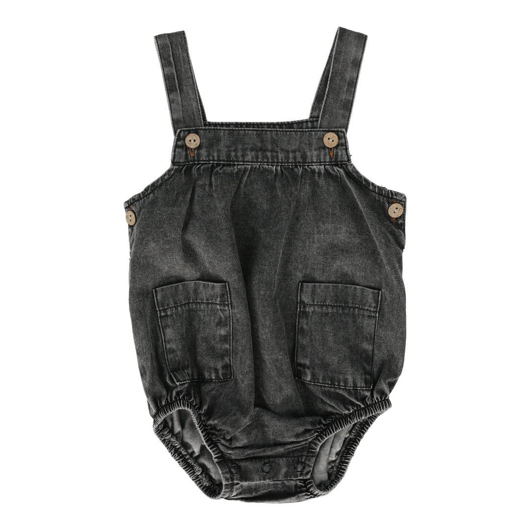 Black Wash Boy Romper