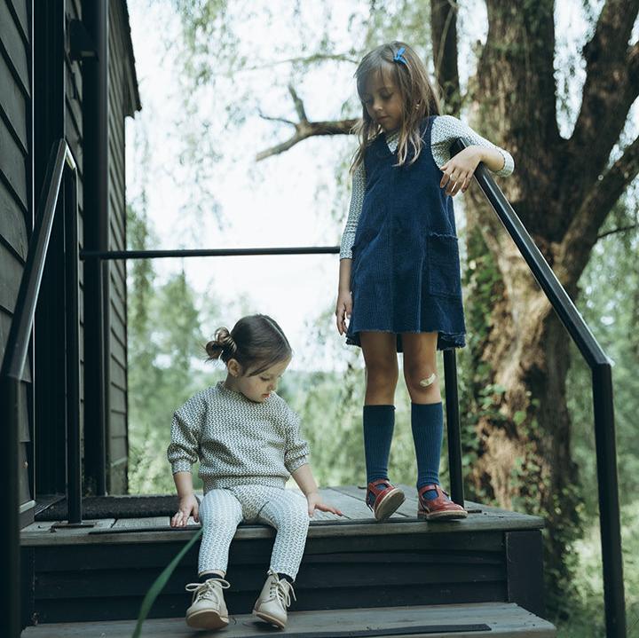 Blue Leaf Print Baby Set