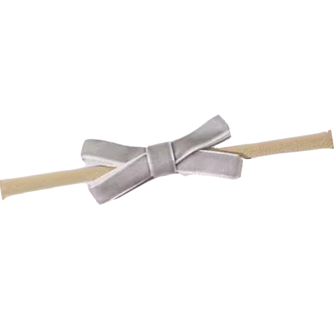 Soft Grey Velvet Bow Baby Band