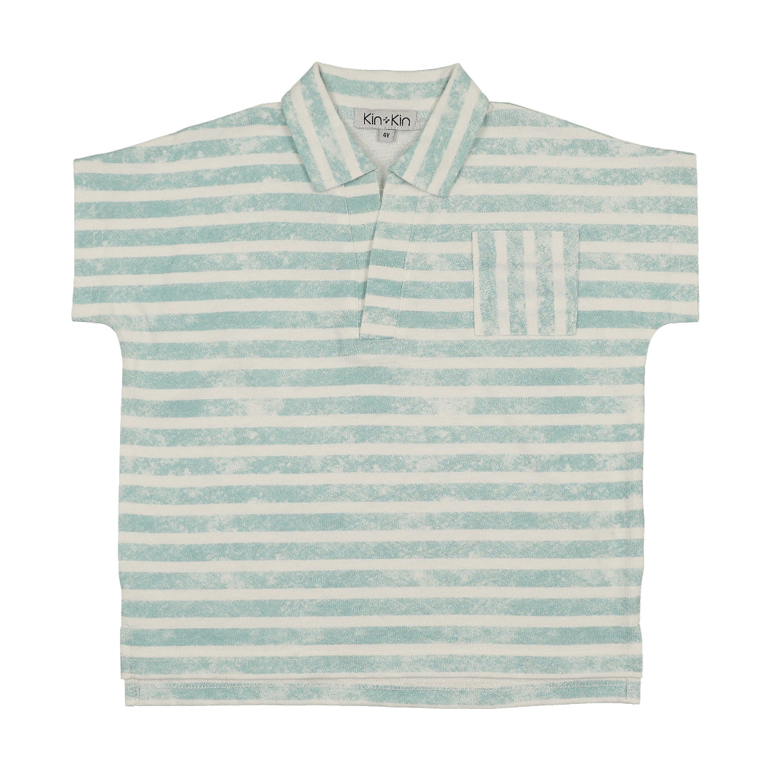 Soft Blue Striped Polo