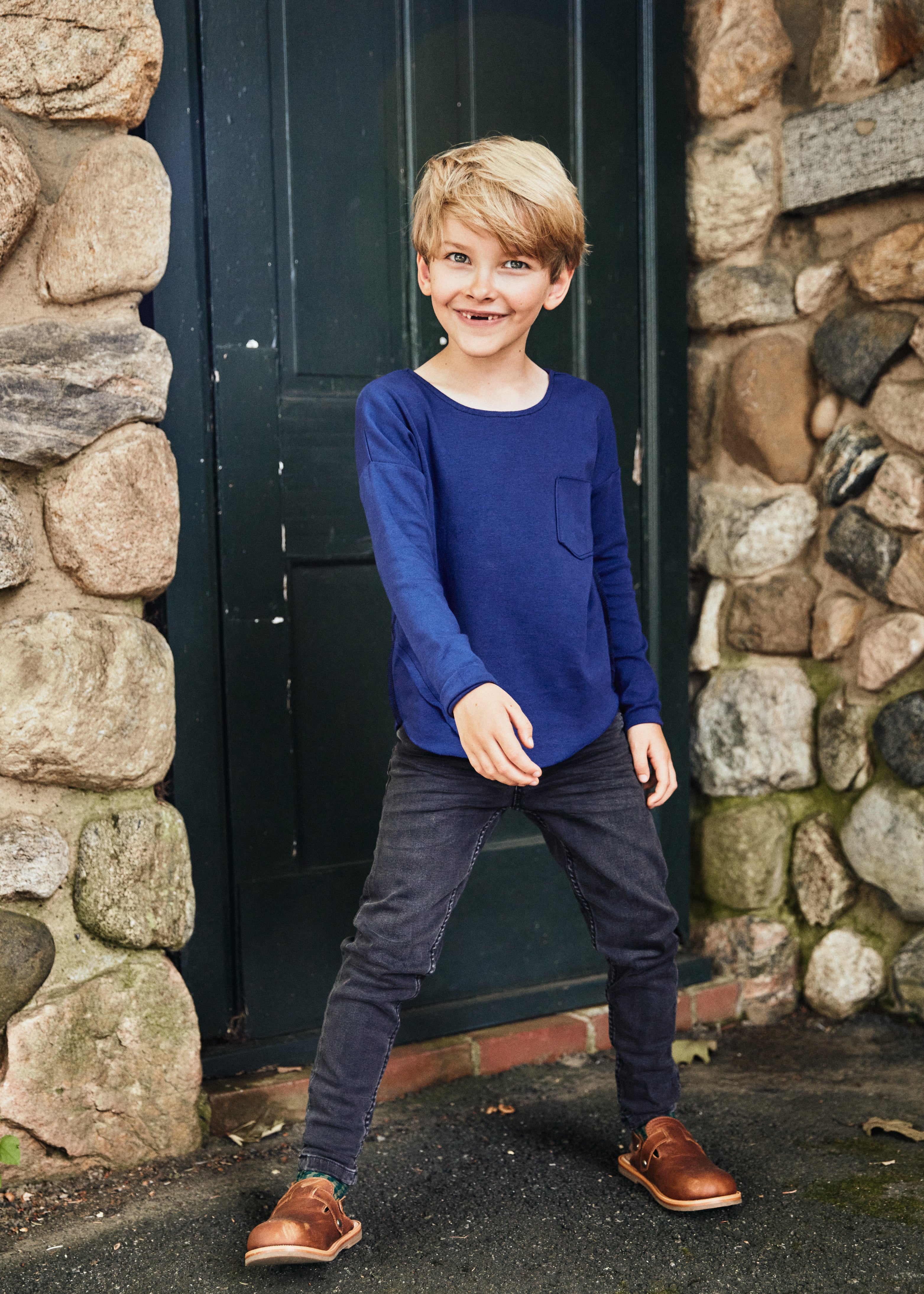 Kin + Kin Blue Boys Pocket Tee