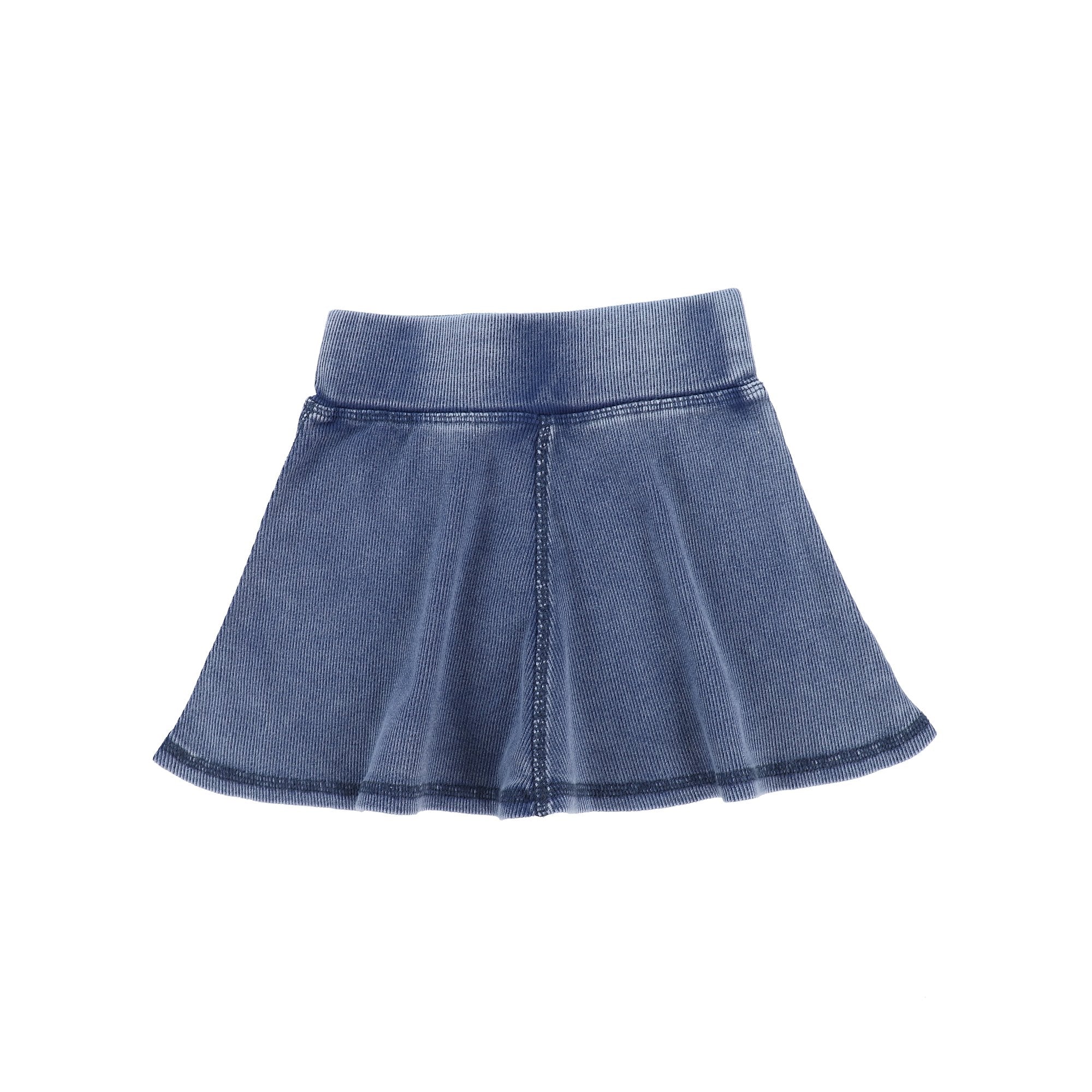 Lil Legs Blue Wash Ribbed Skirt