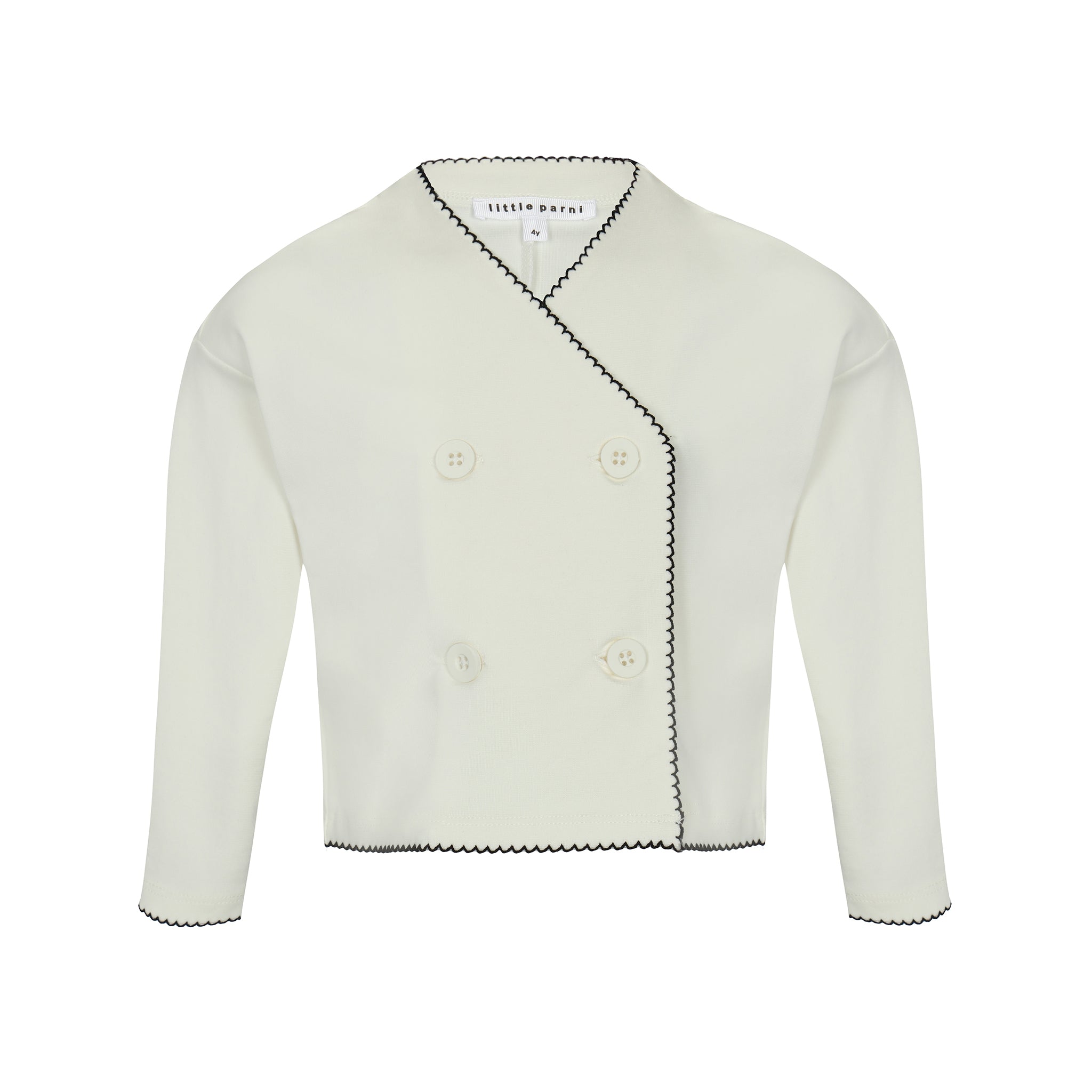 Little Parni Ivory Milano Cropped Blazer