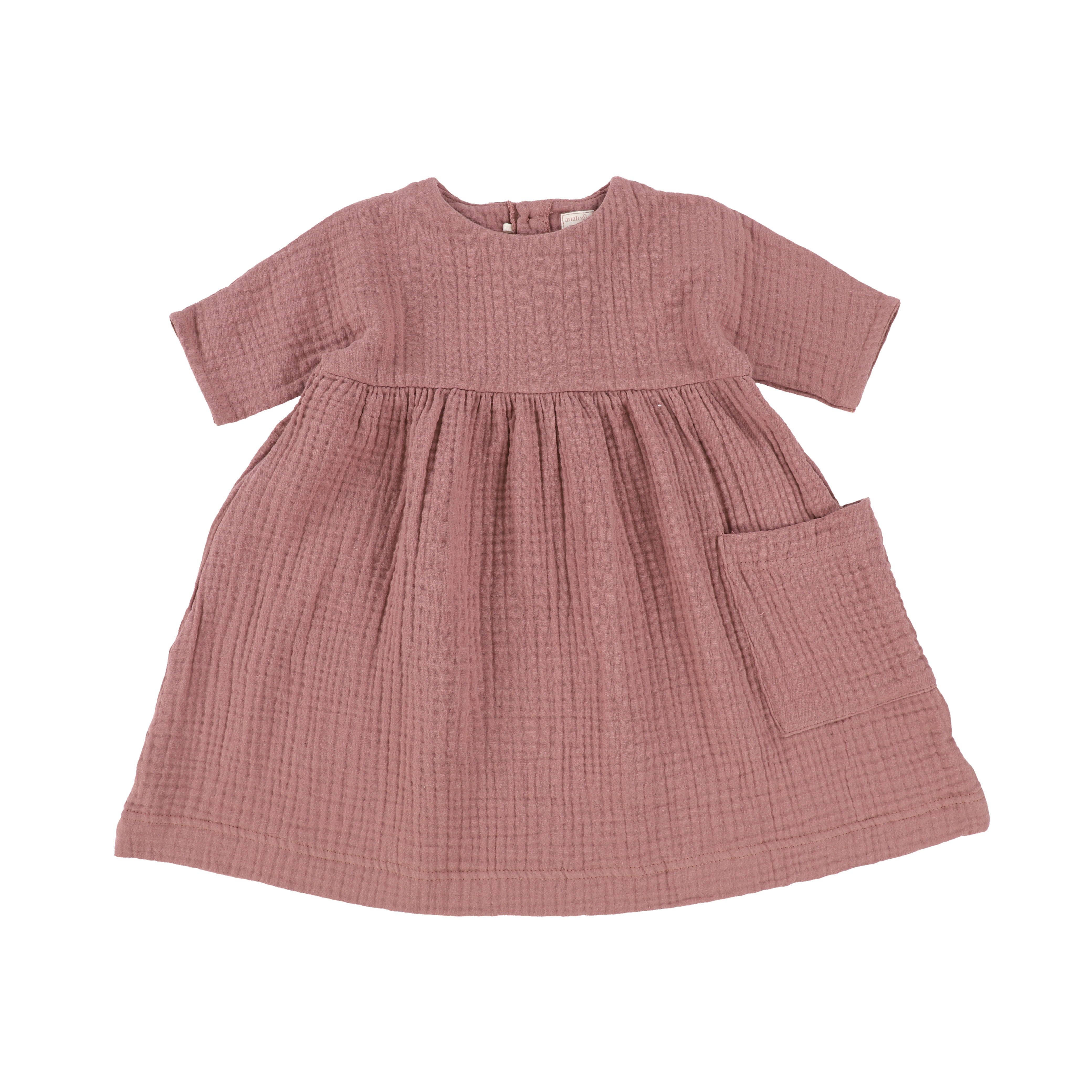 Analogie by Lil Legs 3/4 Sleeve Mauve Gauze Dress