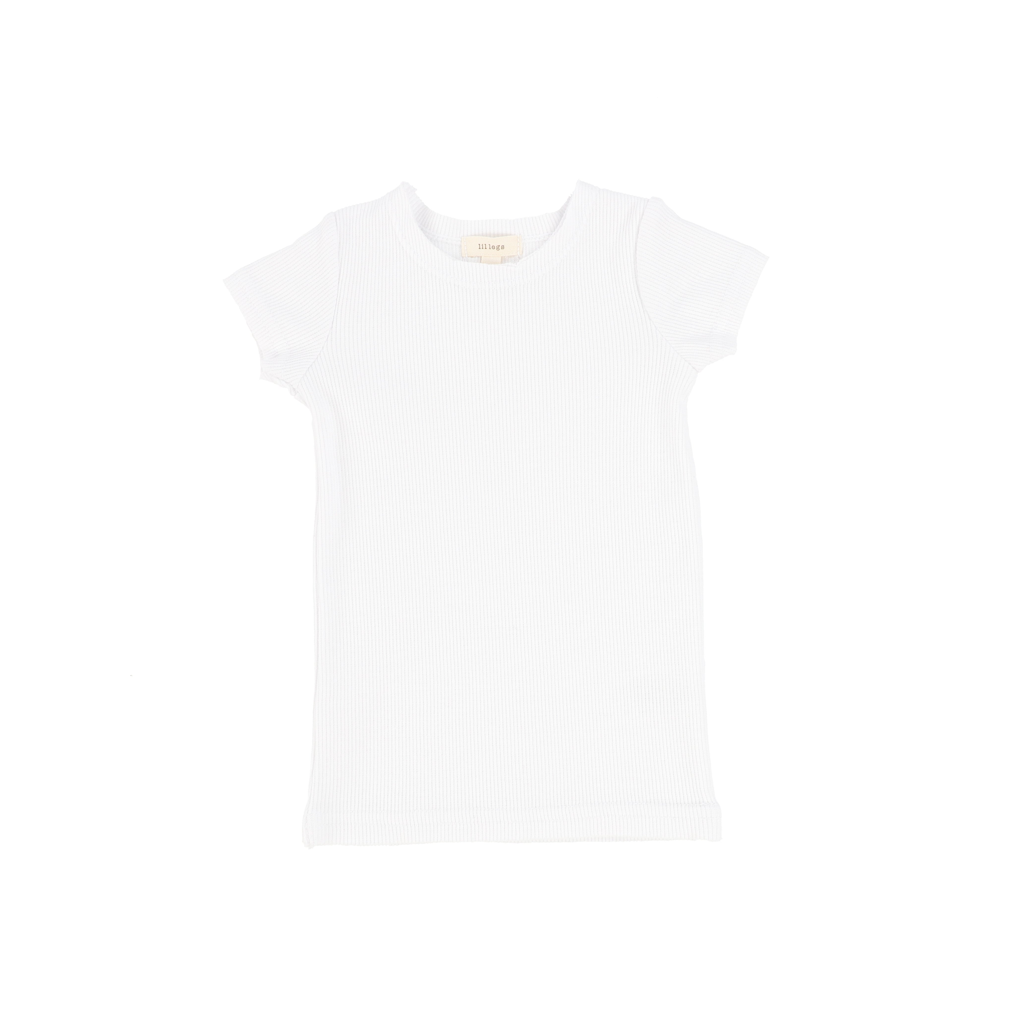 Pure White Short Sleeve Ribbed T-Shirt
