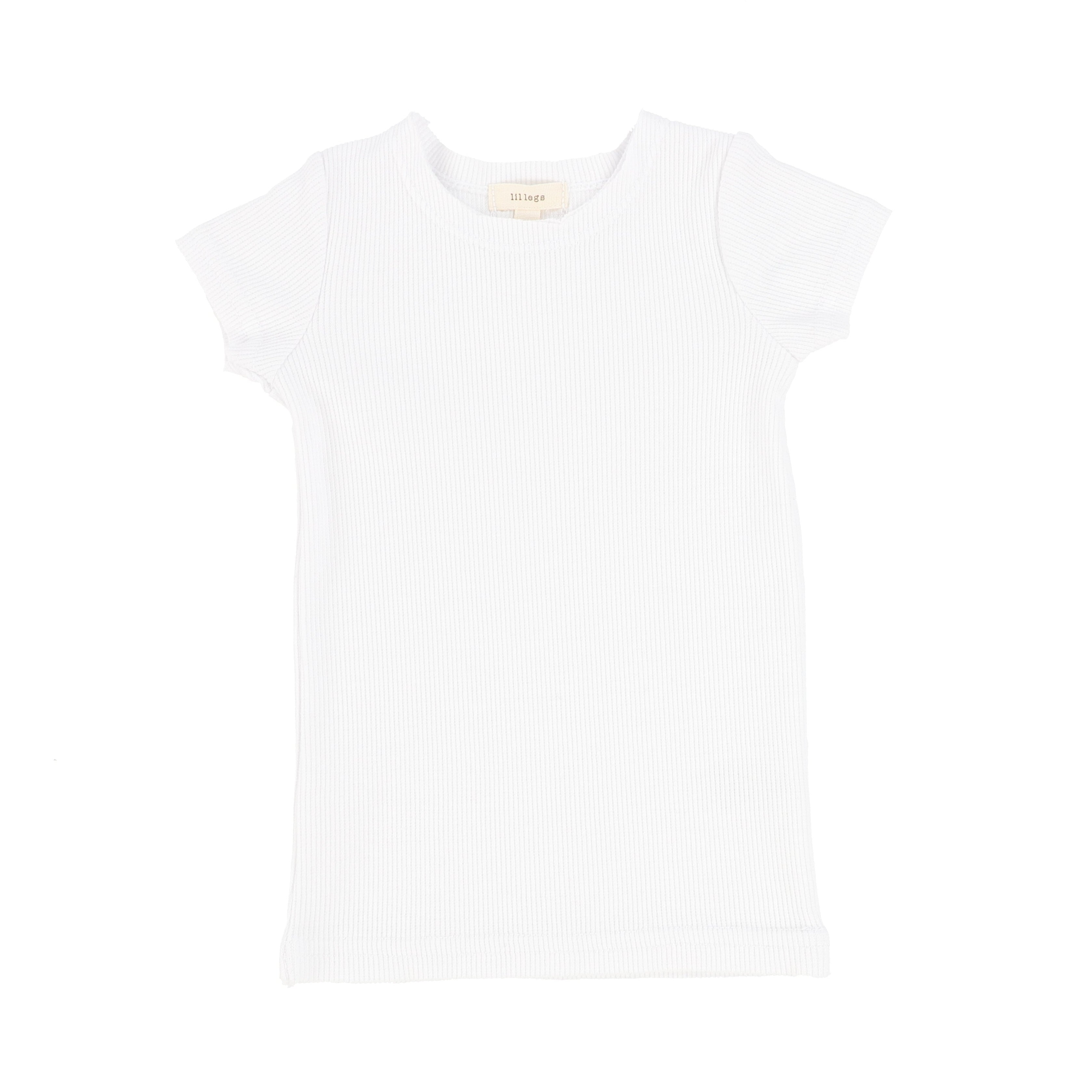Pure White Short Sleeve Ribbed T-Shirt