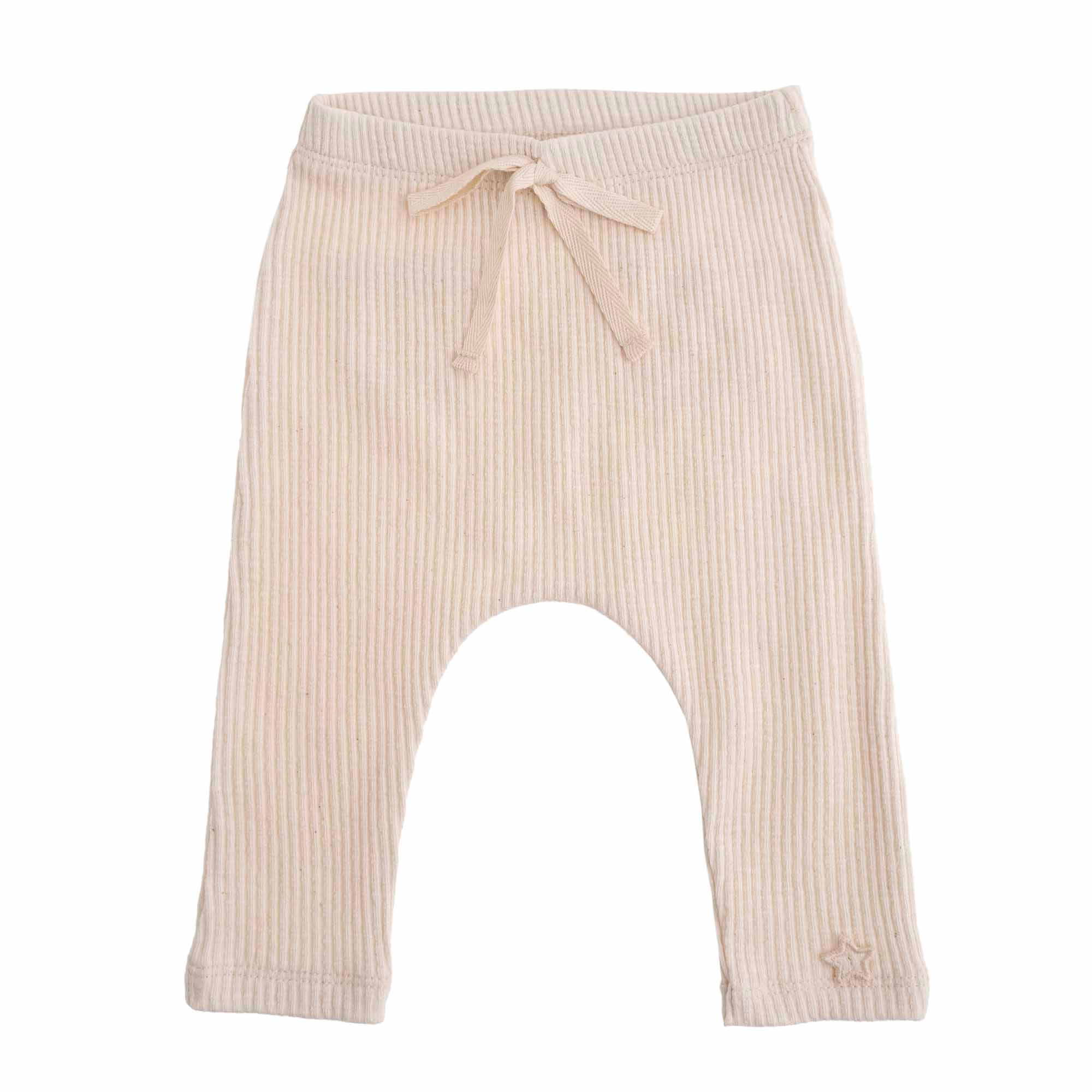 Tocoto Vintage Off-White Ribbed Baby Leggings