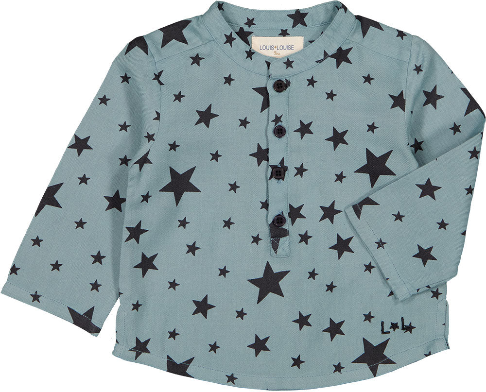Louis Louise Blue Grand Pere Twill Star Shirt