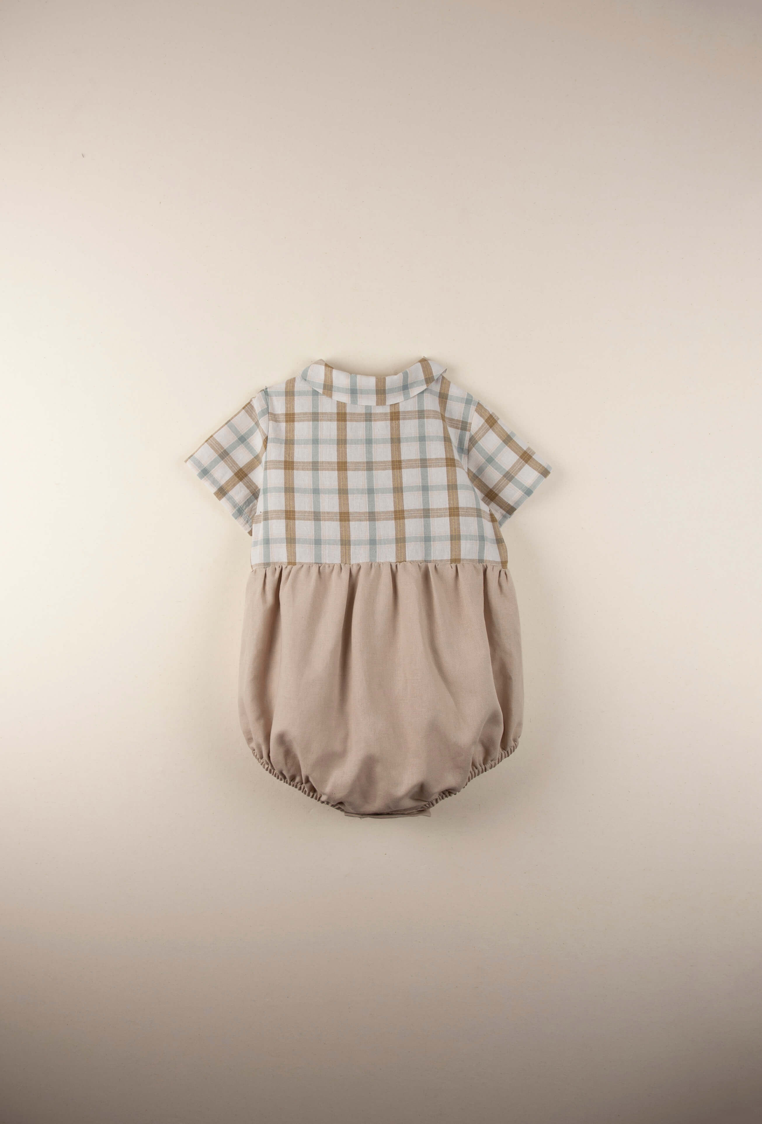 Popelin Plaid Shirt Style Romper