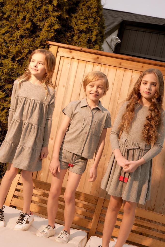 Little Parni Grey Boy's Ribbed Shorts