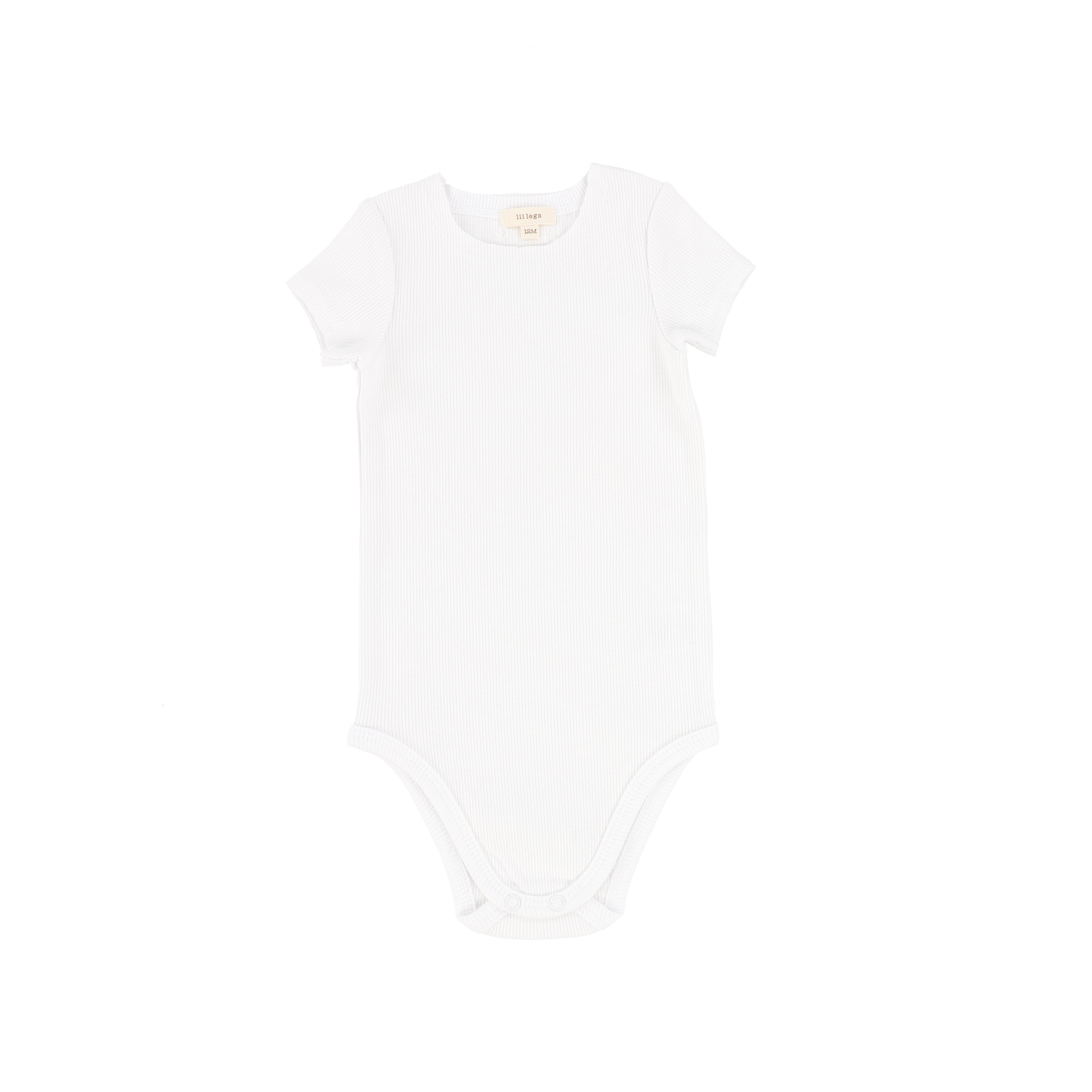 Lil Legs Winter White Short Sleeve Ribbed Onesie