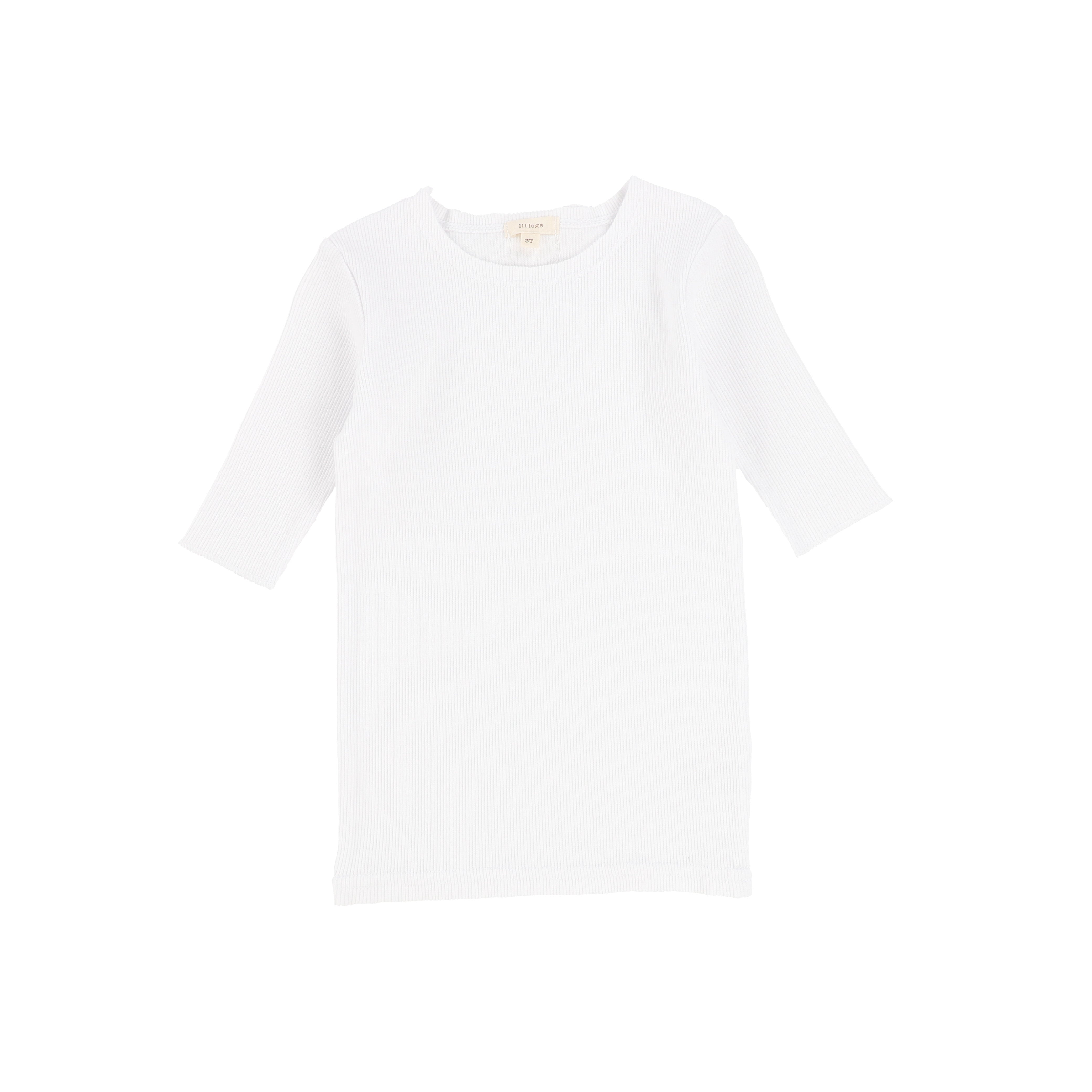 Winter White Three Quarter Sleeve Ribbed T-Shirt