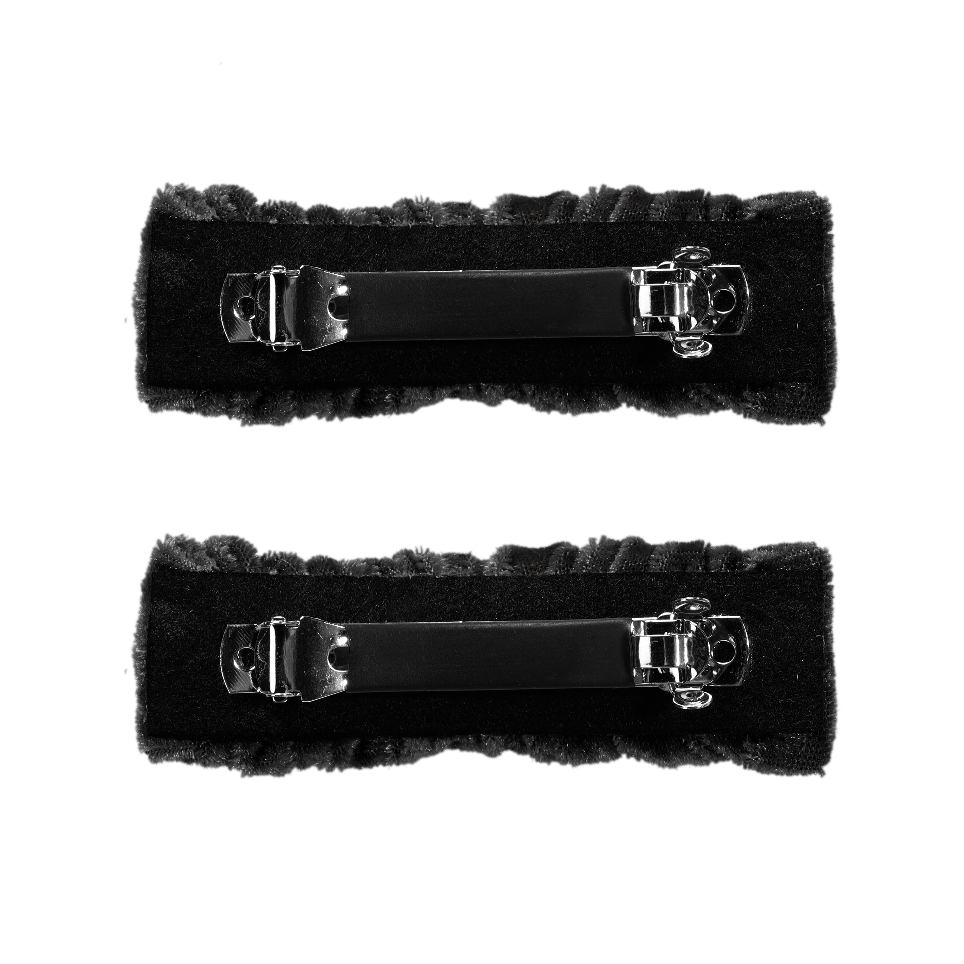 Tis Me Black Velvet Barrette Clip Set