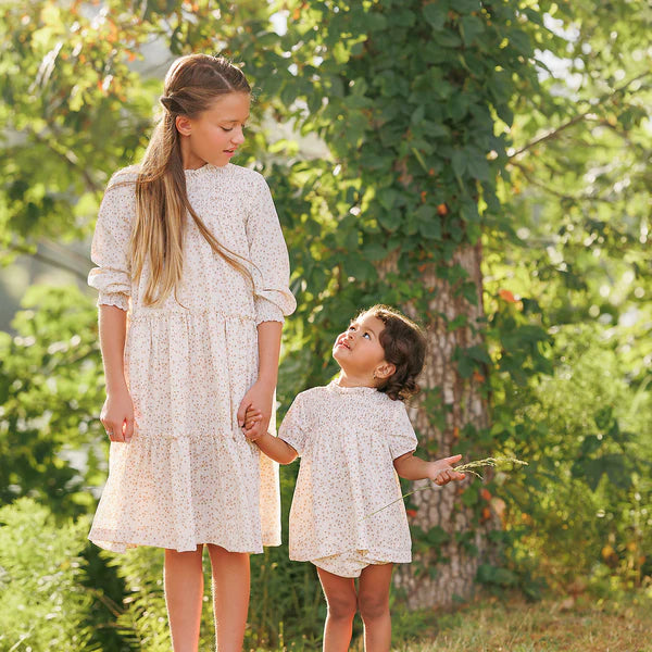 Velvette Sand Floral Smocked Baby Set