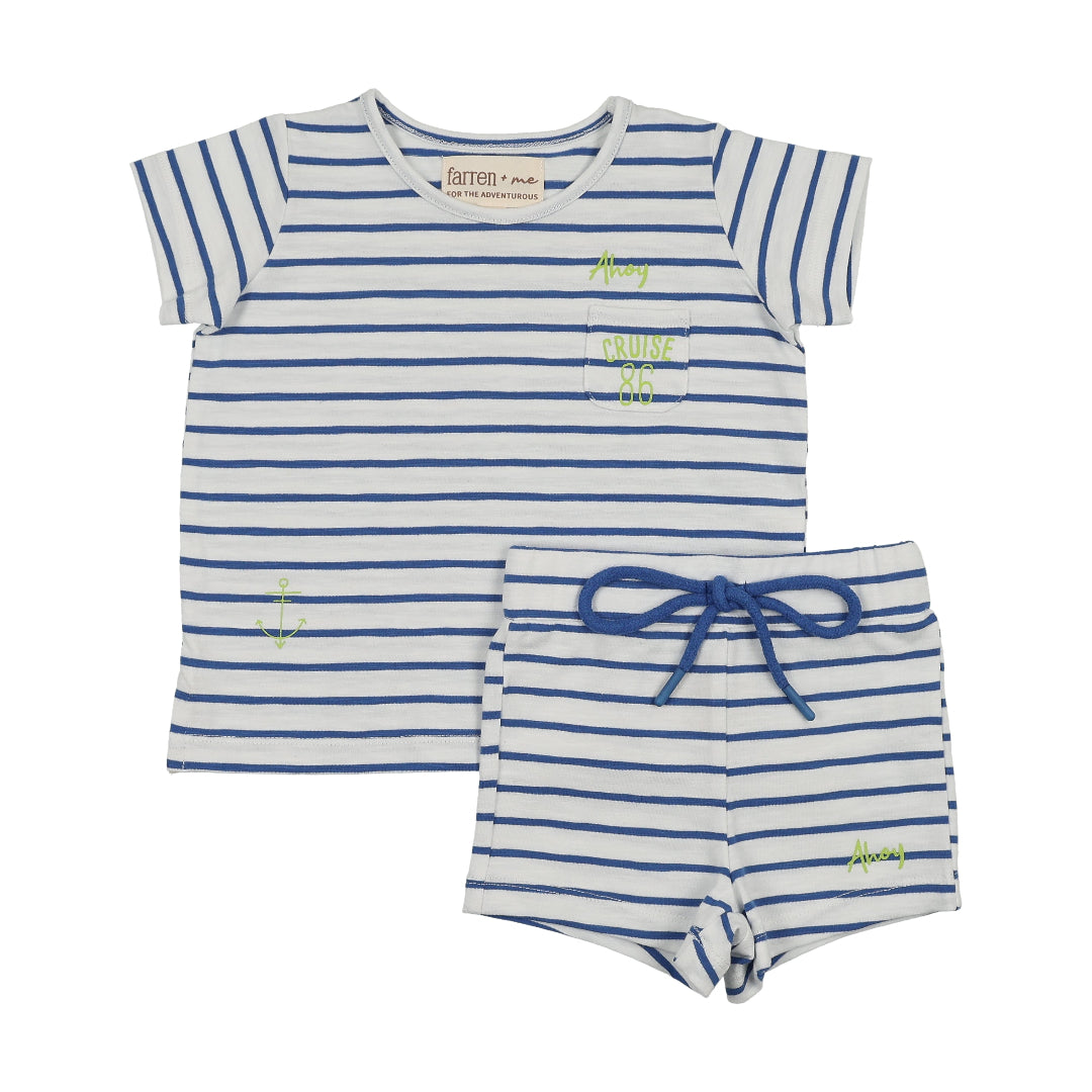 Royal Blue Striped Track Set