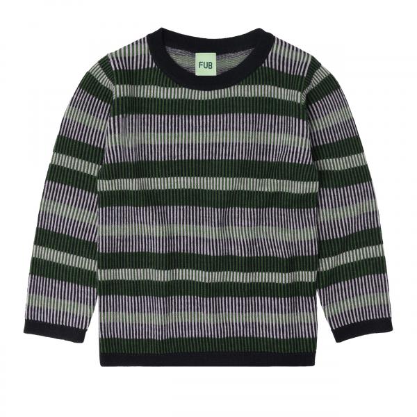Dark Navy/ Forest Mix Striped Sweater