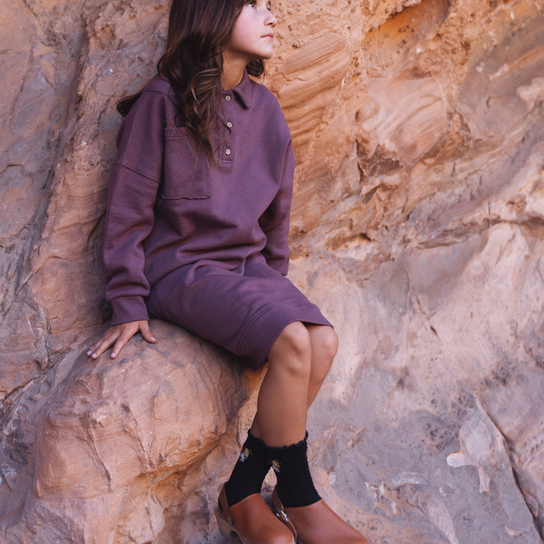 Plum Girls Oversized Sweatshirt Dress