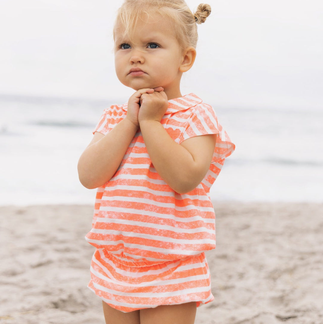 Neon Pink Striped 2 Piece Bloomer Set