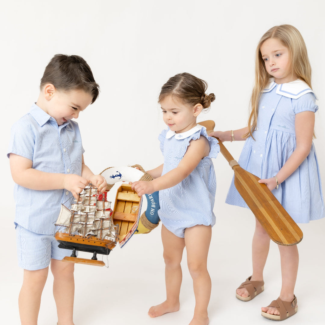 Striped Boy Shirt light Blue