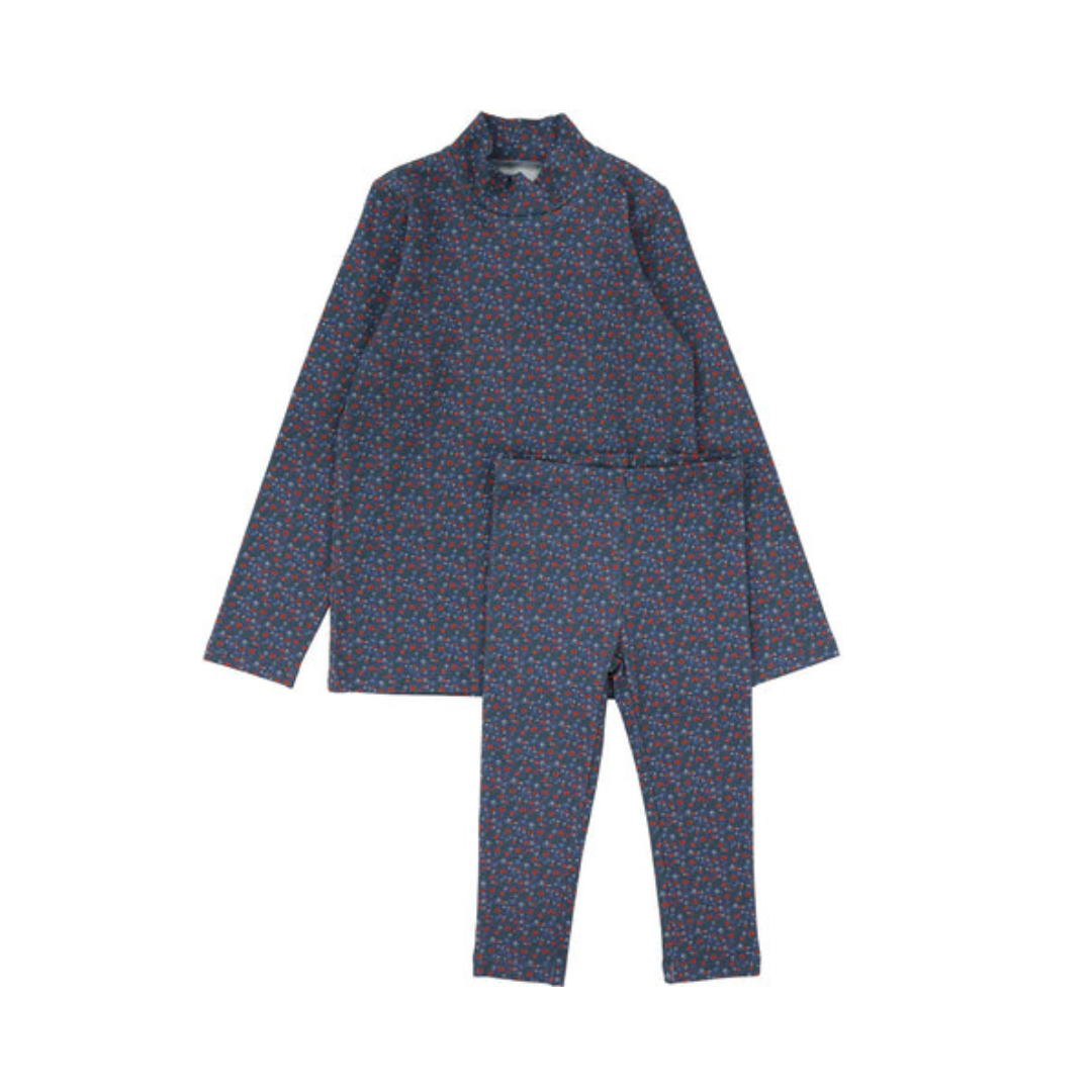 Off Blue Floral Baby Set