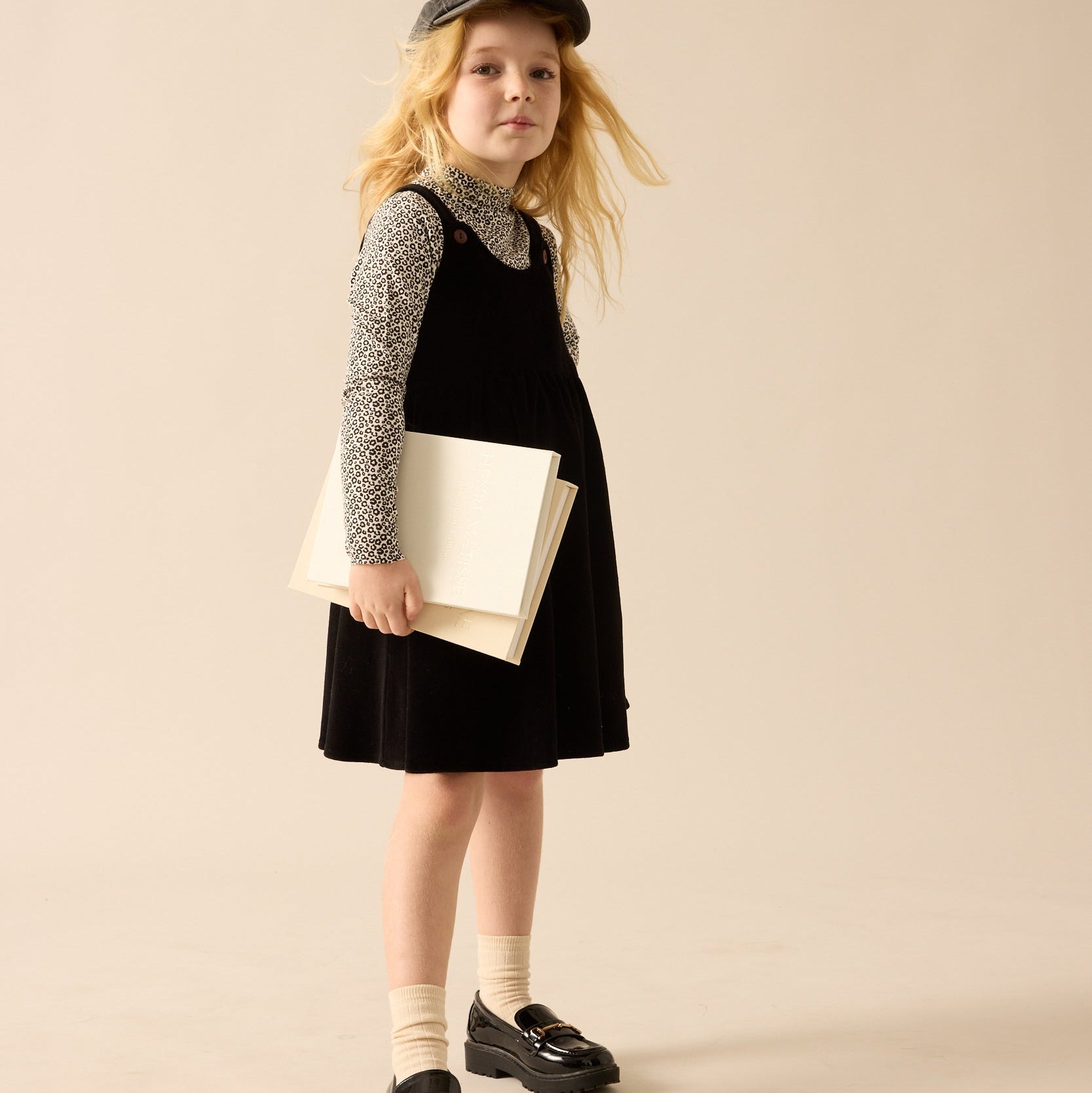 Black Velour Girls Jumper