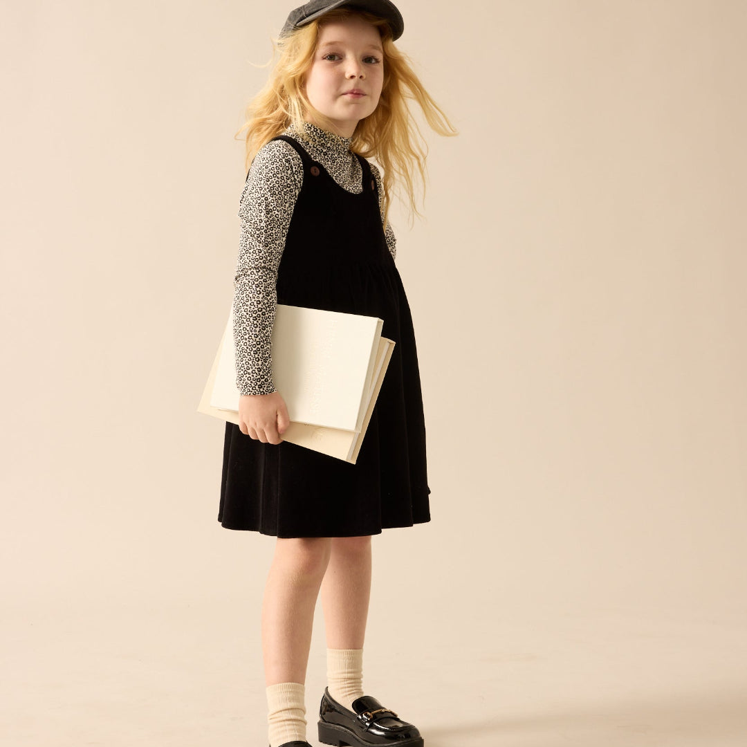 Black/Cream Printed Mockneck
