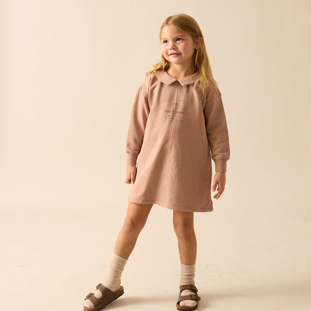 Dried Rose Cafe Girls Sweatshirt Dress