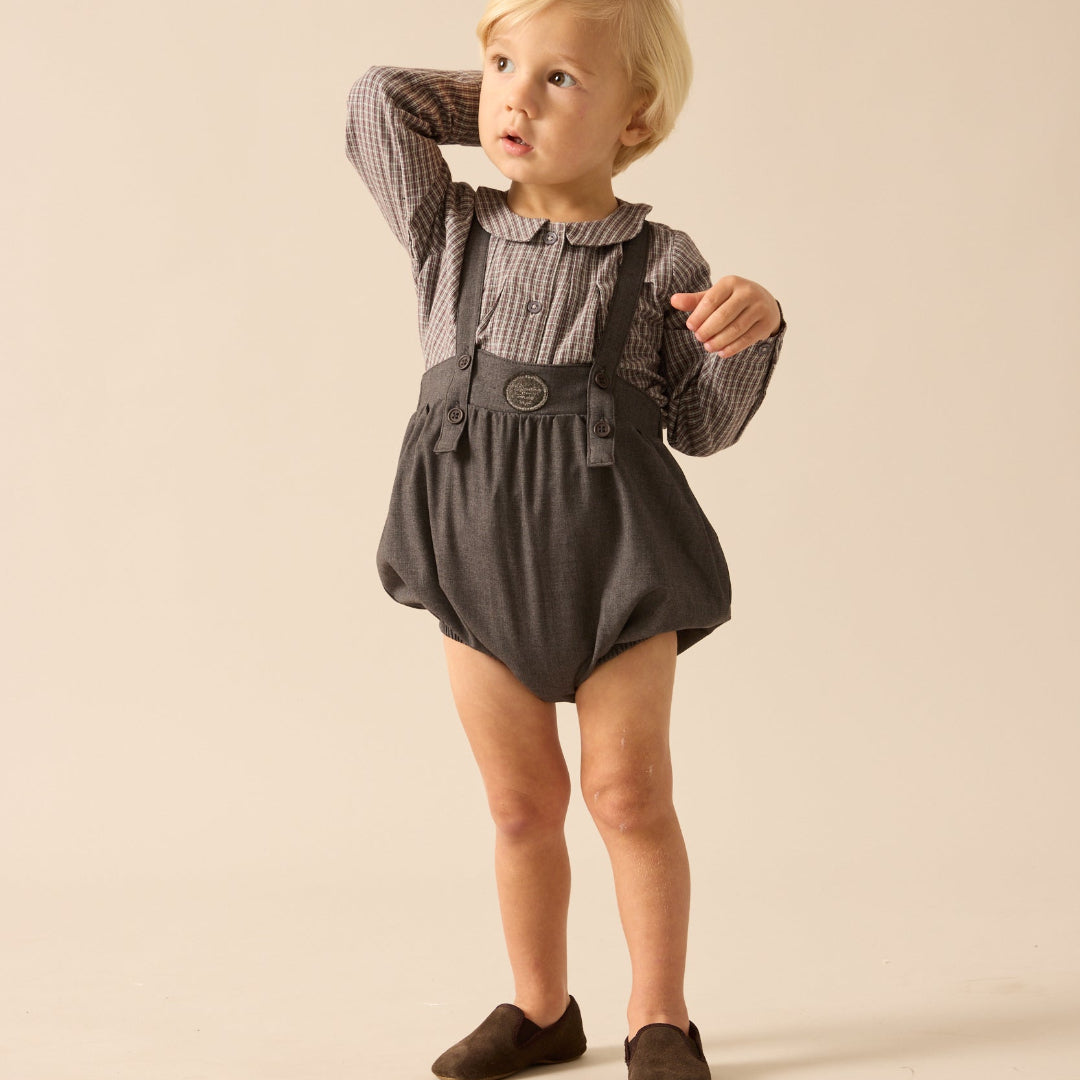 Soft Grey Plaid Edition Toddler Boys Shirt