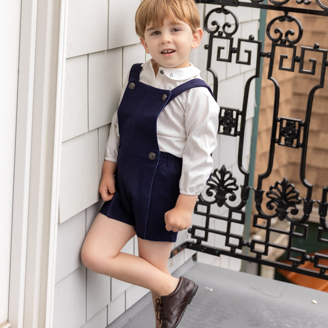 Navy Double Breasted Romper