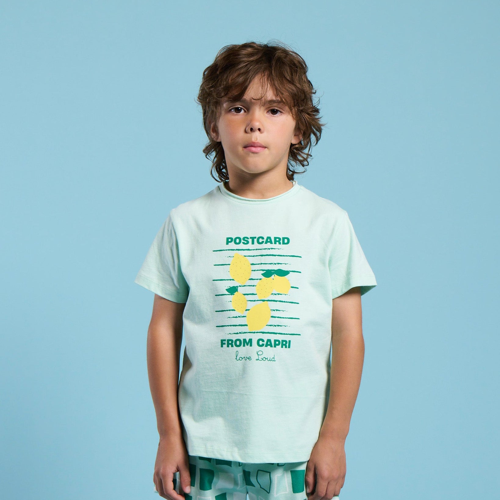 Jade/ Lemon Print Relaxed Fit Tshirt