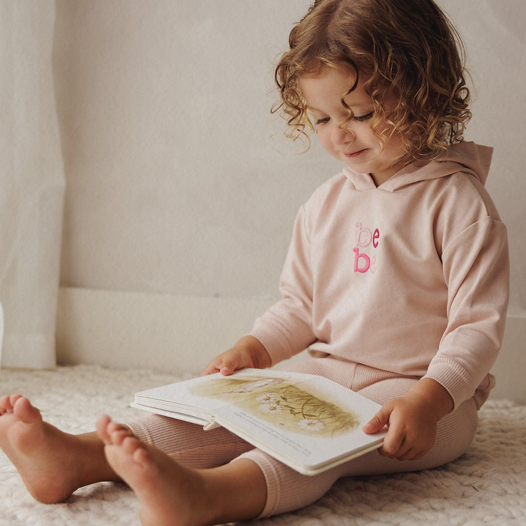 Pale Pink Hooded Sweatshirt Set