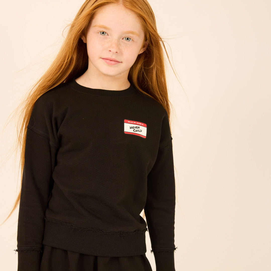 Black Hello Sweatshirt
