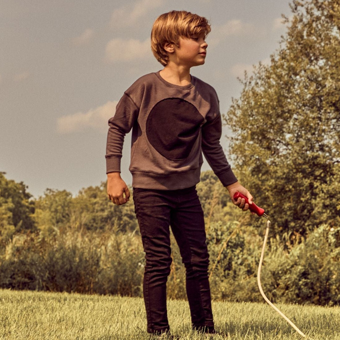 Grey Boys Circle Patch Sweatshirt