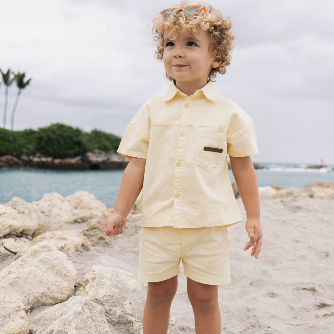 Yellow Denim Boxy Shirt